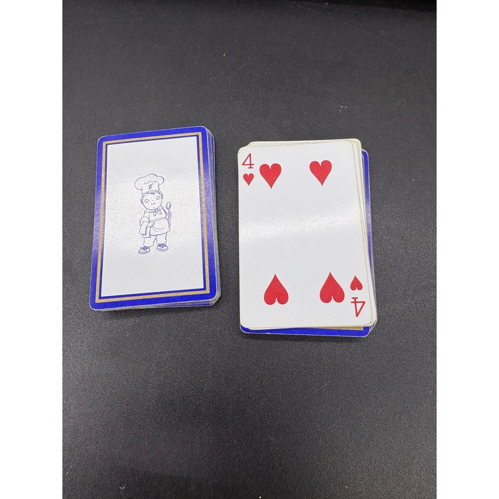 Vintage Chef Boy Playing Cards Blue White Gold Border Collectible Deck - Picture 2 of 3